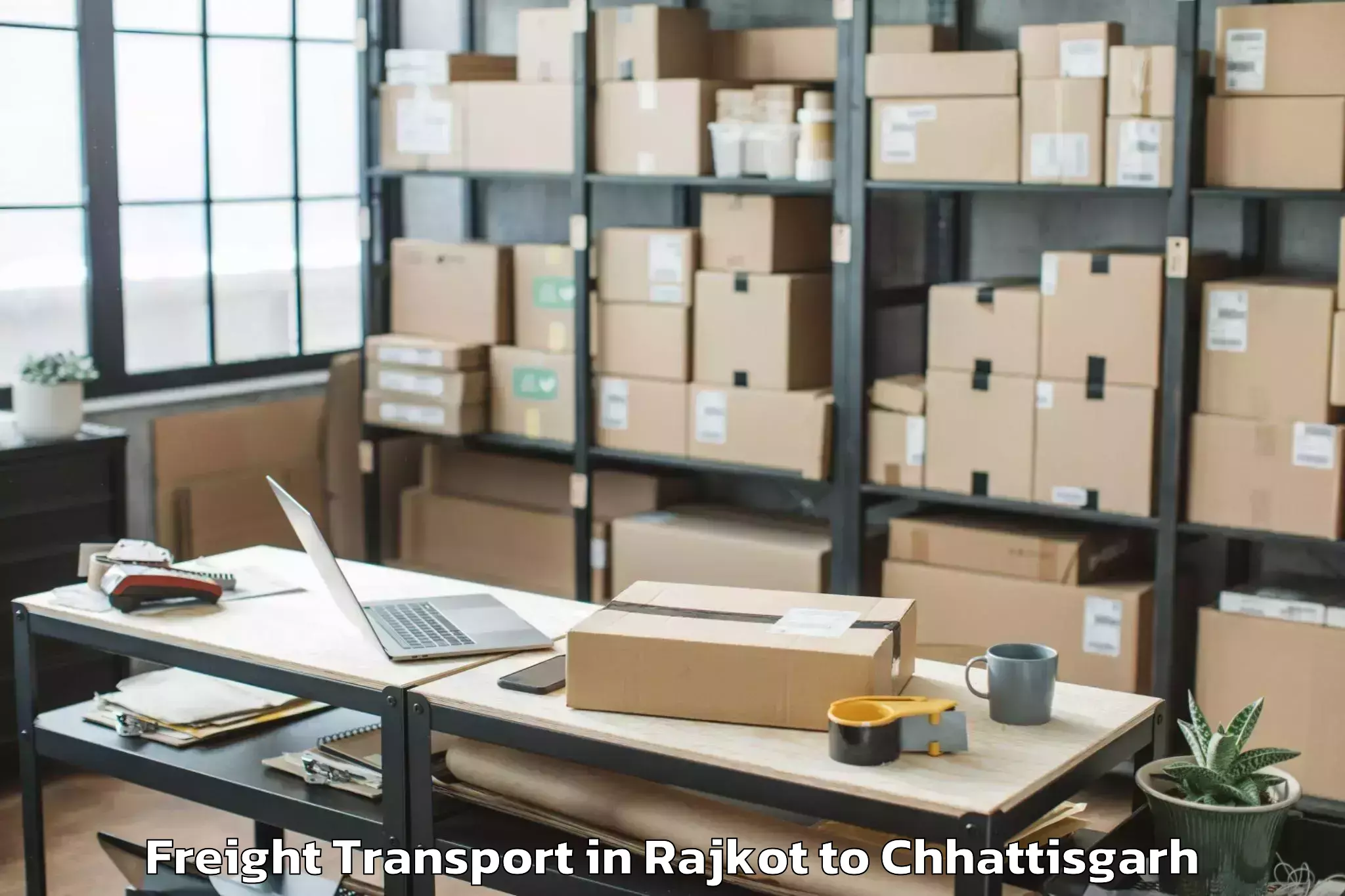 Book Rajkot to Mahasamund Freight Transport